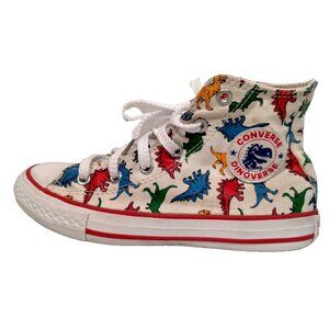 Converse All Star Chuck Taylor Shoes Youth 1 High Top Canvas Dinosaurs Sneakers